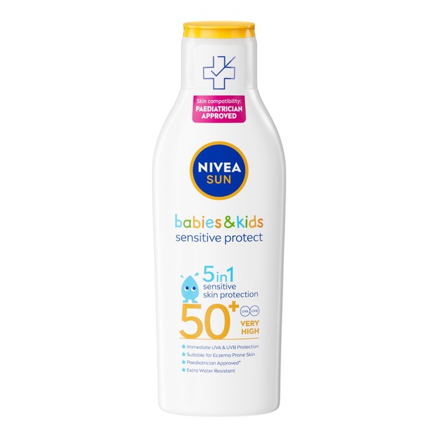 Nivea SUN Kids Sensitive Protect SPF 50+ sun lotion 200ml, imported from the UK