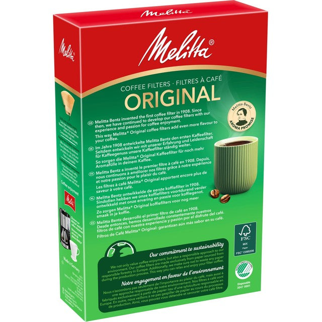 Melitta Original Coffee Filters 80 per pack, imported from the UK
