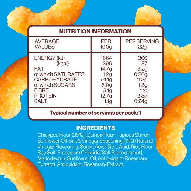 Hippeas salt & vinegar chickpea puffs 78g - British product