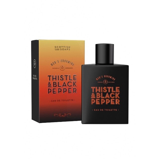 Scottish Fine Soaps Thistle & Black Pepper Eau de Toilette 50ml, imported from the UK