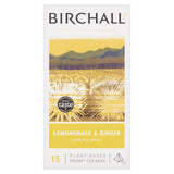 Birchall Lemongrass & Ginger herbal tea 15 Prism tea bags - British product