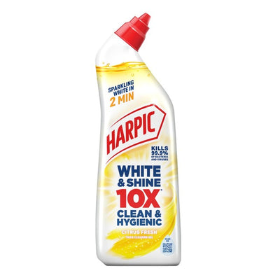 M&S Harpic Hvit & Skinnende Bleke Sitrus Toalettrens Gel 750ml- Kjøp online på McGrocer