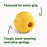 Beco Pets natural rubber fetch ball yellow - British product