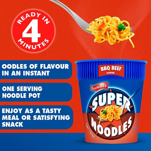 Batchelors instant noodle pot BBQ beef flavour 75g - British product