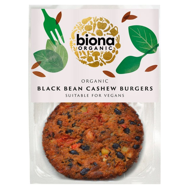 Biona black bean cashew burgers 160g - British product