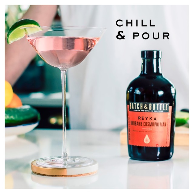 Batch & Bottle Reyka Vodka Rhubarb Cosmopolitan cocktail 50cl - British product