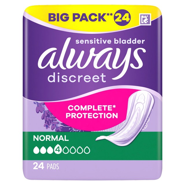 Always Discreet Inkontinenz-Einlagen Normal 24er-Pack – Britisches Produkt