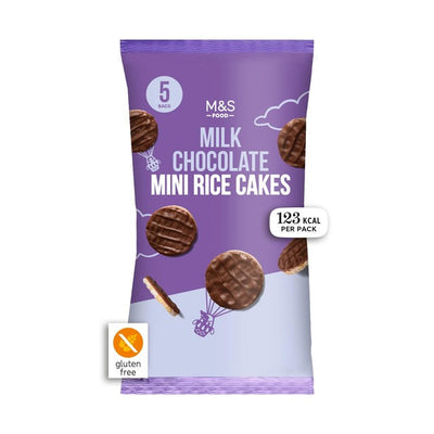 M&S M&S 5 Milk Chocolate Mini Rice Cakes Snacks 125g- Buy online at McGrocer