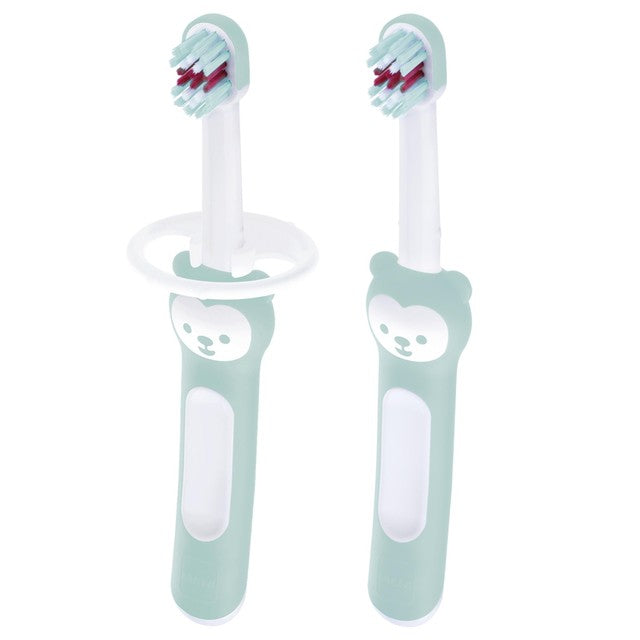 MAM baby toothbrush double pack with safety shield - British product
