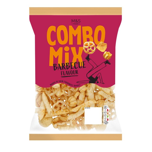 M&S Barbecue Flavour Combo Mix crisps 150g, imported from the UK