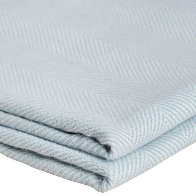 M&S herringbone throw light blue 130x170cm, imported from the UK