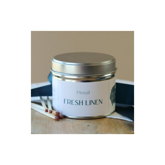 Pintail Fresh Linen candle 225g, imported from the UK
