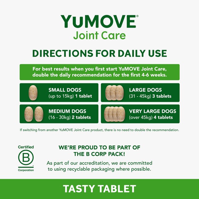 YuMOVE joint support tablets for adult dogs (British brand)