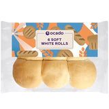 Ocado soft white rolls 6 per pack, imported from the UK