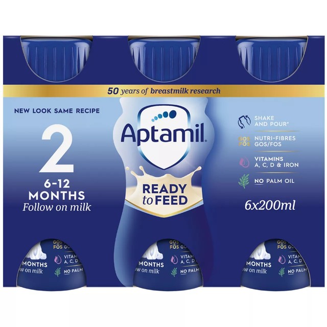 Aptamil follow on milk ready to feed 6 x 200ml - British product