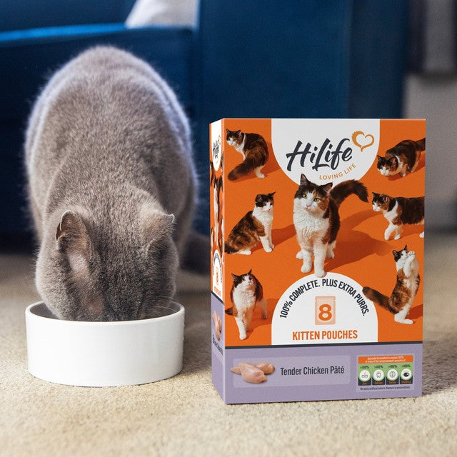 HiLife kitten food Tender Chicken 8 x 70g, UK version