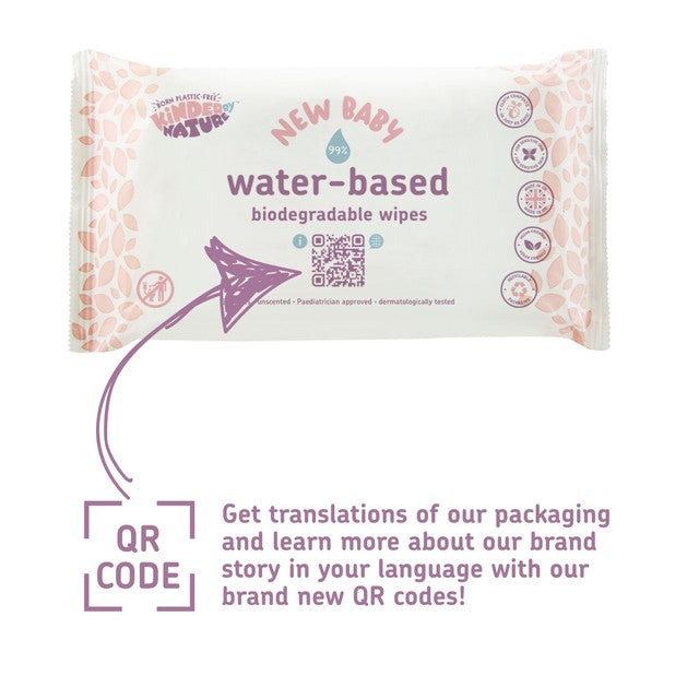 Kinder by Nature water-based wipes, UK version
