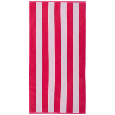 M&S M&S Sand Resist Stripe Beach Towel Raspberry Cotton Beach Towel 152cm x 79cm- Buy online at McGrocer