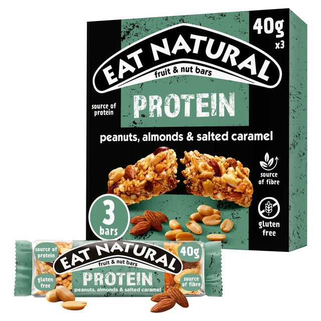 Eat Natural salted caramel and peanut protein bars 3-pack 120g - British product