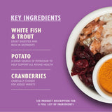 Lily's Kitchen white fish & turkey senior cat dry food 800g, UK version