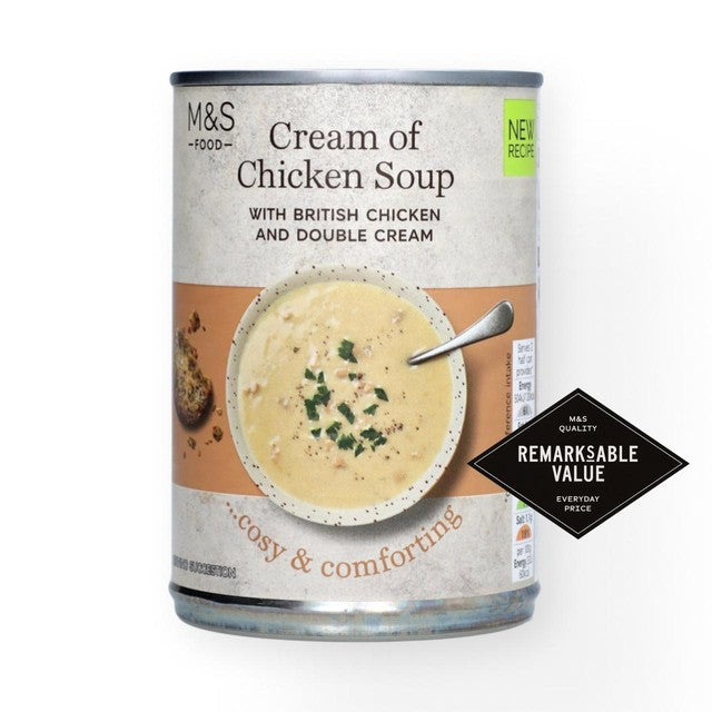 M&S cream of chicken soup 400g, imported from the UK