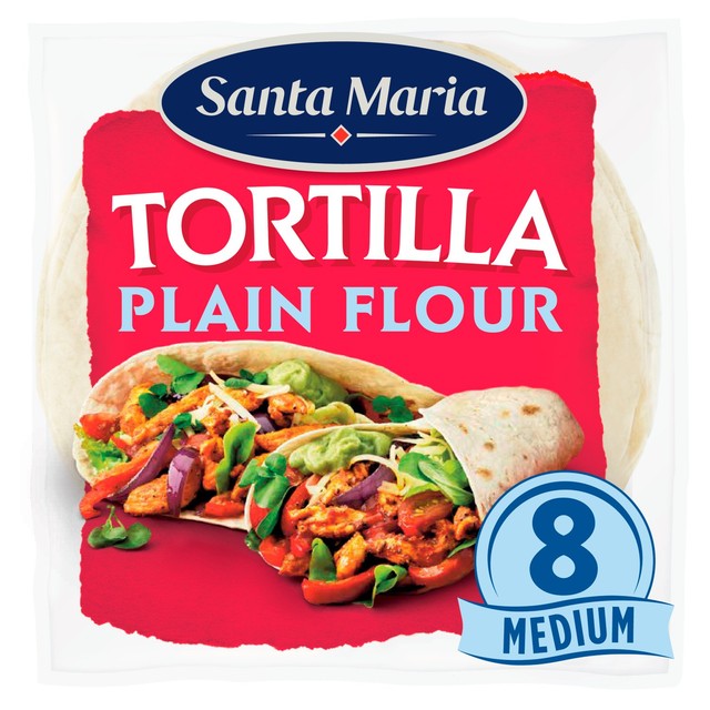 Santa Maria plain flour tortilla wraps medium (British brand)