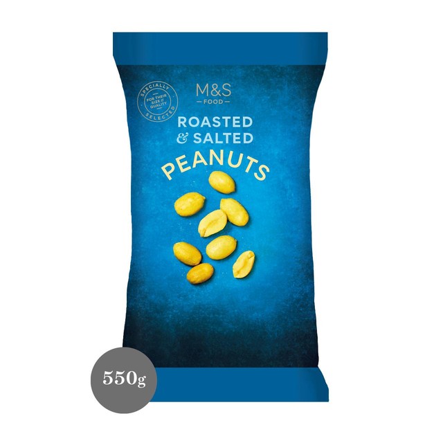 M&S Roasted and Salted Peanuts 550g, imported from the UK