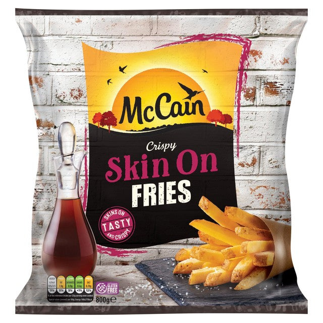 McCain skin on fries 800g, imported from the UK