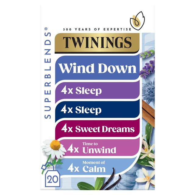 Twinings Wind Down herbal tea bags variety pack 20 tea bags (British brand)