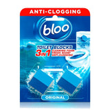 Bloo original blue toilet rim blocks 2 x 50g - British product