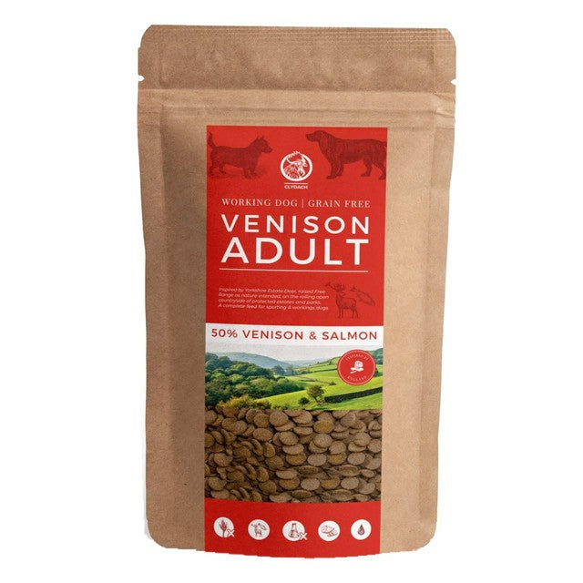 Clydach Farm grain free venison dry dog food 1kg - British product