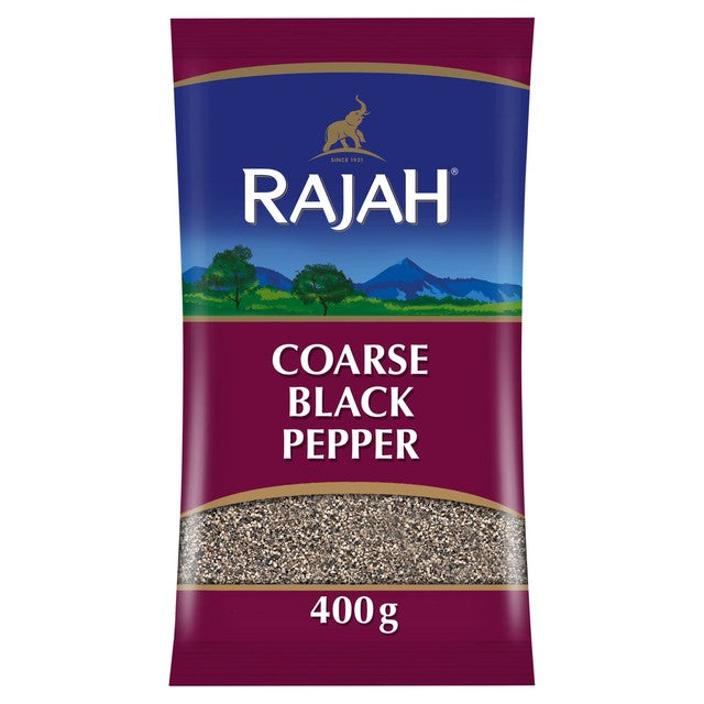 Rajah coarse black pepper 400g, imported from the UK