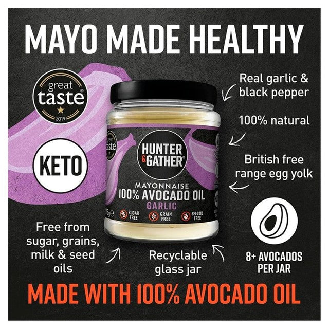 Hunter & Gather garlic avocado oil mayonnaise 175g, UK version
