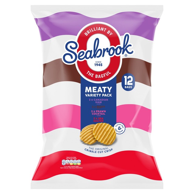 Seabrook Crinkle Meaty Variety crisps 12pk (British brand)
