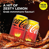 Coca-Cola lemon sparkling soft drink 330ml can - British product