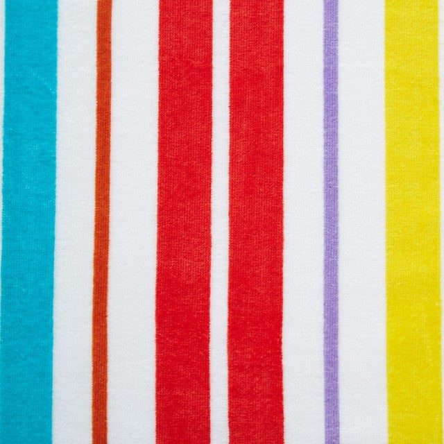 Catherine Lansfield rainbow stripe sun lounger towel (British brand)