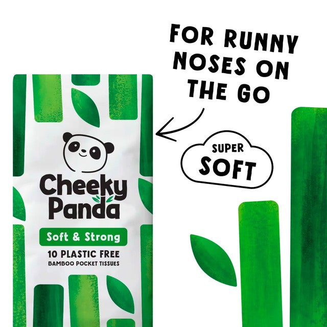 Cheeky Panda bamboo pocket tissue 10 pack - British product