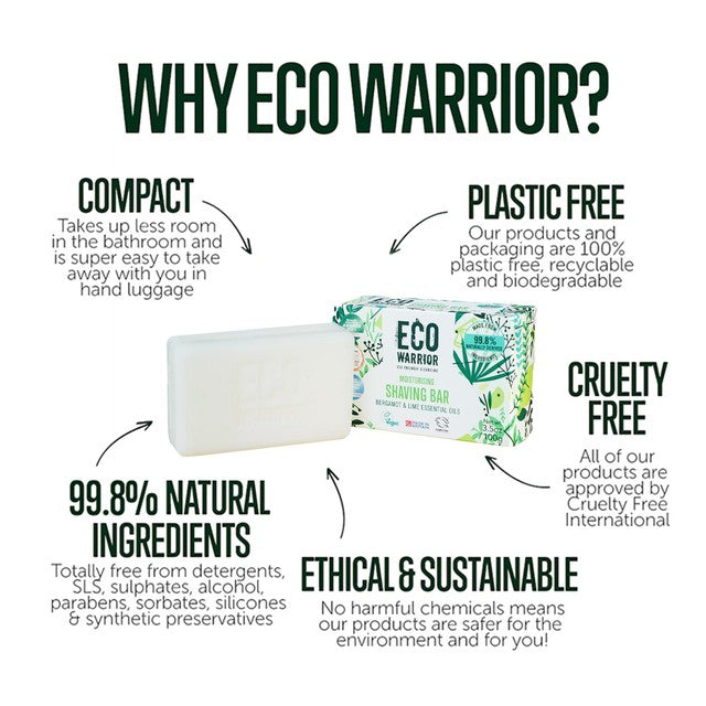 Little Soap Company Eco Warrior Shaving Bar 100g - British product
