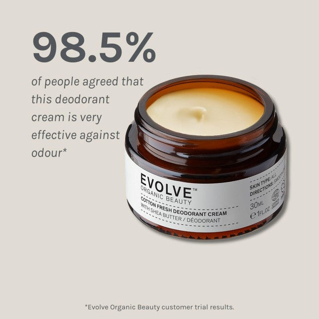 Evolve Beauty Cotton Fresh Natural Deodorant 30ml - British product
