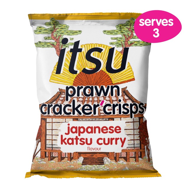 Itsu katsu curry prawn cracker crisps sharing bag (British brand)