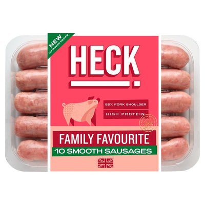 M&S Heck Family Favourite Gluten Free Smooth Pork Sausages 600g- Buy online at McGrocer