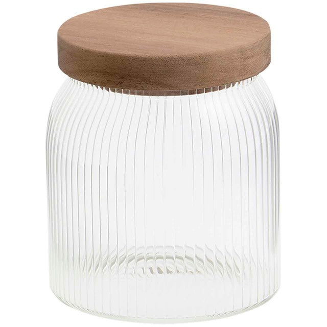 M&S small ribbed glass storage jar, imported from the UK