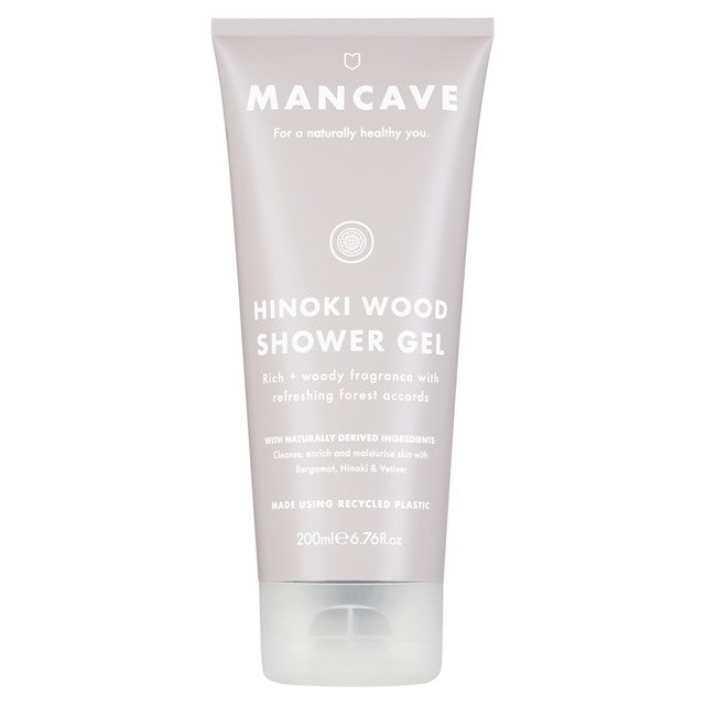 ManCave Hinoki Wood shower gel 200ml, imported from the UK