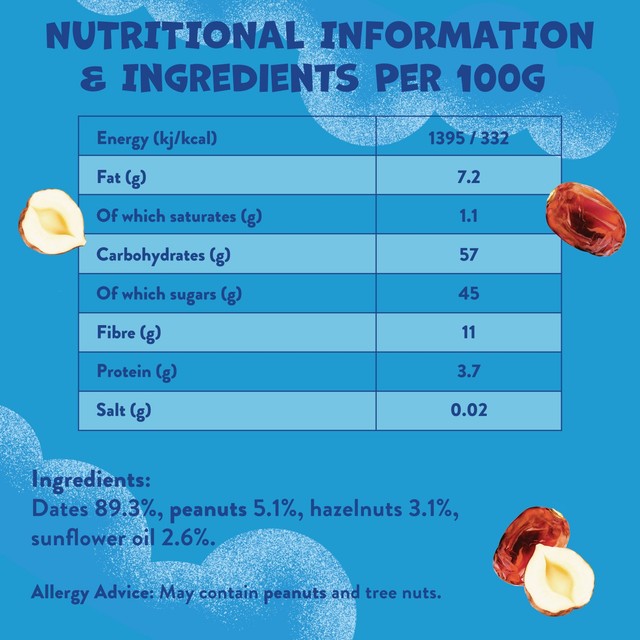 Goodies date and nut fruit bars multipack, imported from the UK
