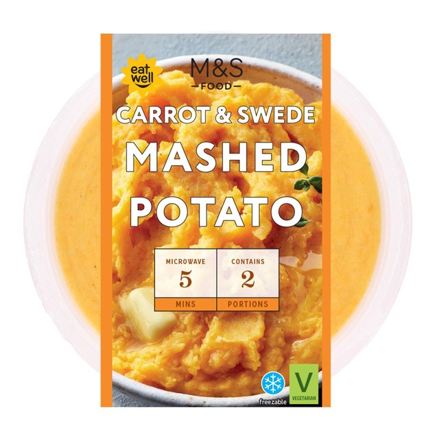 M&S Carrot and Swede Mashed Potato 450g, imported from the UK