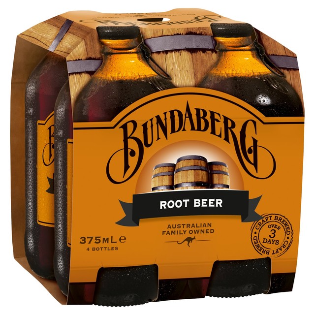 Bundaberg Australian Root Beer 4 x 375ml - British product