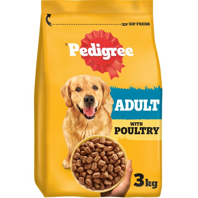 Pedigree dry dog food poultry vegetables 3kg imported from UK