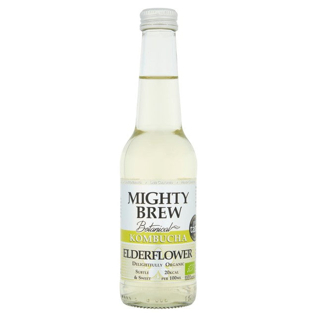 Mighty Brew elderflower kombucha 275ml, imported from the UK