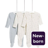 M&S blue dog print sleepsuit 3 pack newborn, imported from the UK