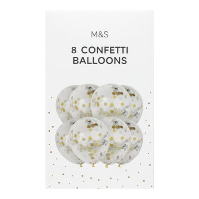 M&S M&S Gold Silver Confetti Balloons 12 Inch 8 Pack- Buy online at McGrocer